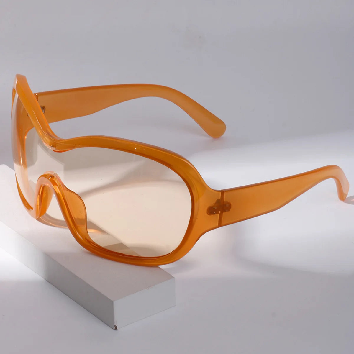 Orange Trendy Unique Round Shaped Sunglasses