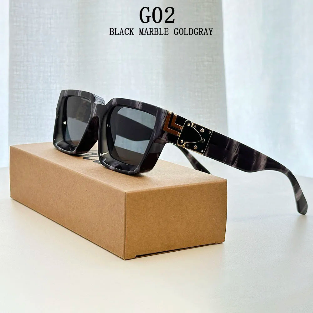 Trendy Vacation Luxury Retro Square Sunglass