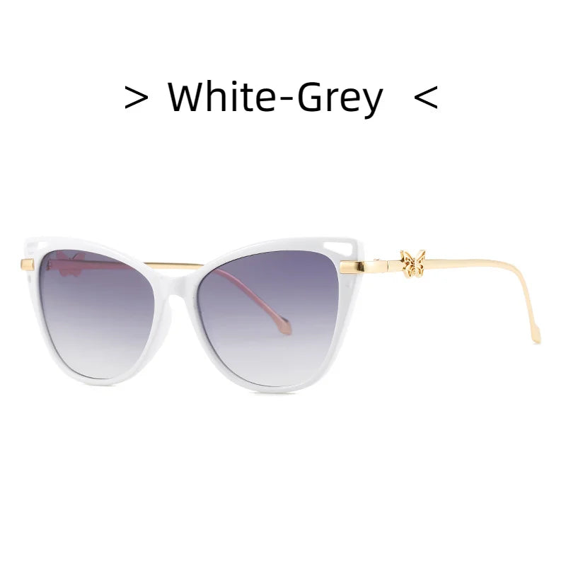 unique colorful butterfly sunglasses white
