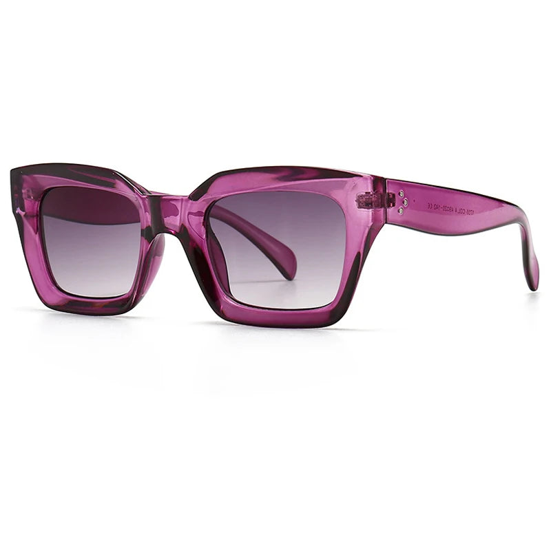Purple Unique Flat Top Cool Colorful Square Sunglasses