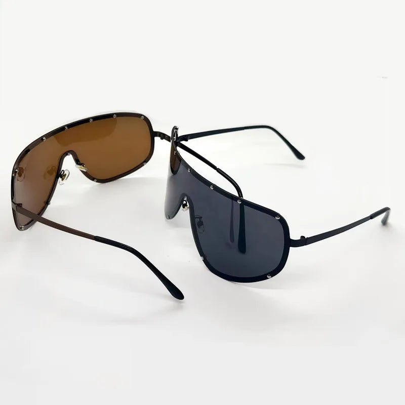 Collection of Unisex Rivet Oversized Frameless UV400 Sunglasses