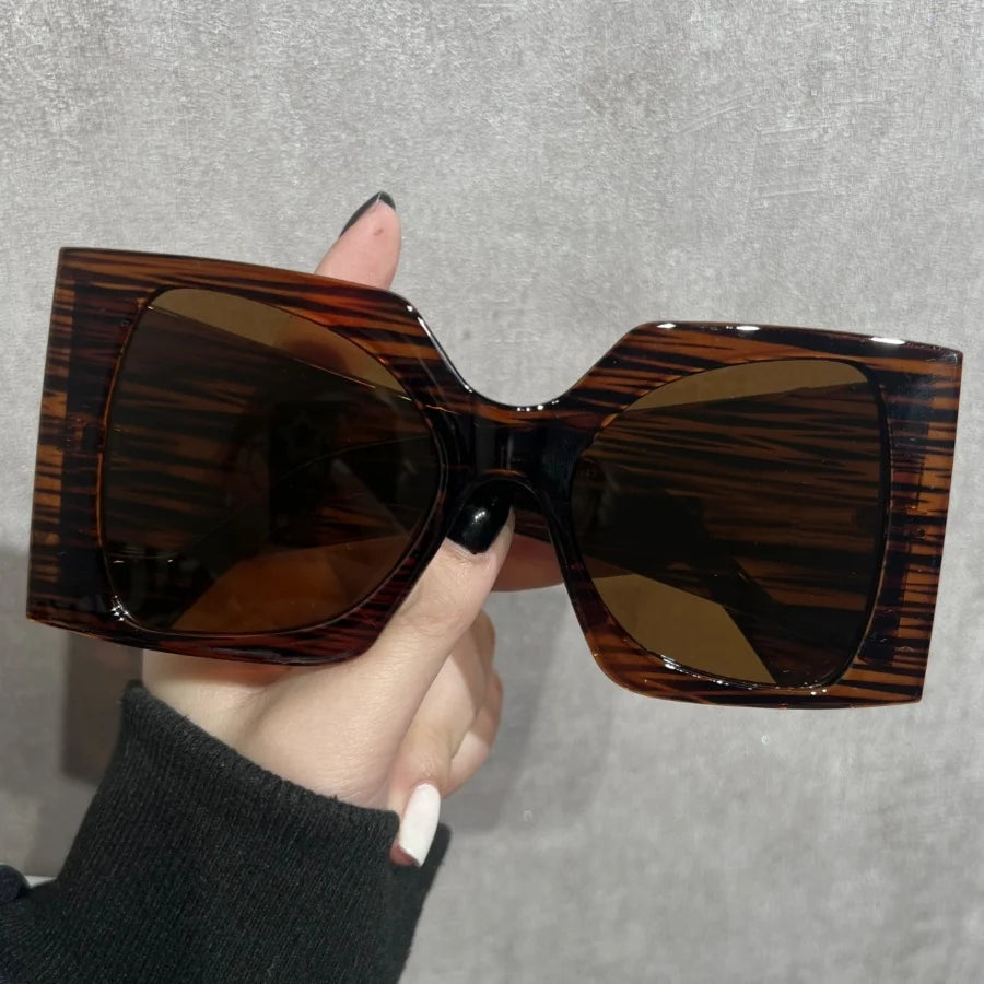 Brown Versatile Stylish Casual Face-Shaping Women's Sunglasses