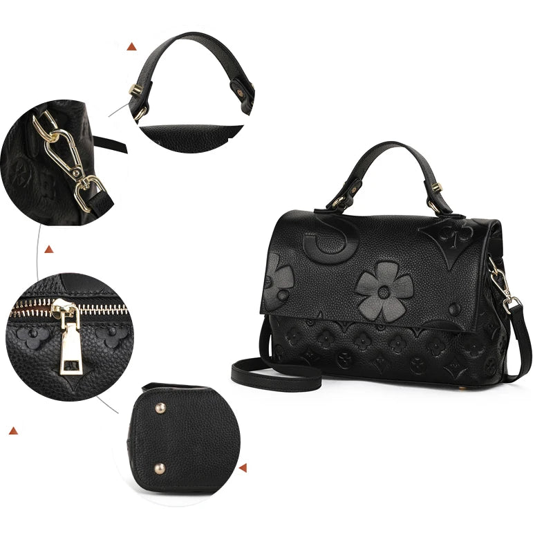 sides of Versatile Summer Floral Handbag