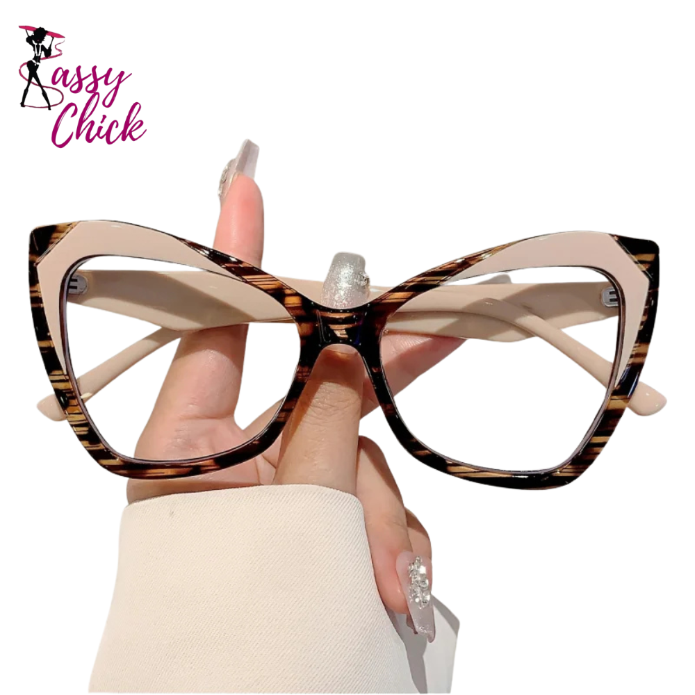 Vintage Cat Eye Prescription Eyewear Sassy Chick Logo