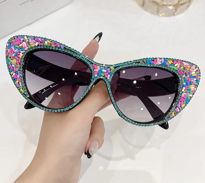 Vintage Cat Eye Rhinestone Sunglasses