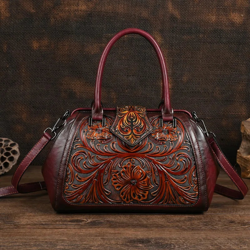 maroon handbag