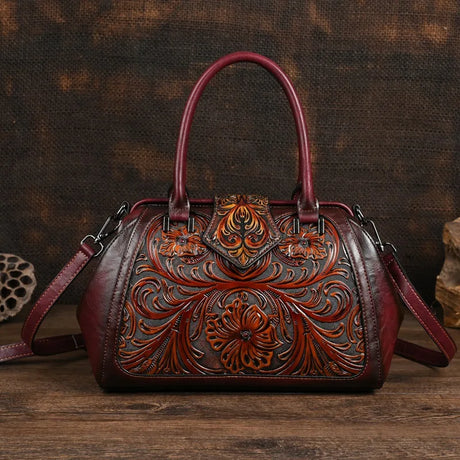 maroon handbag