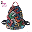 Vintage Genuine Leather Back Bag with Patchwork Sassy Chick Logo