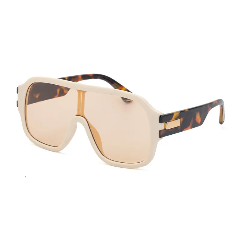 leopard white frame, white lens sunglasses