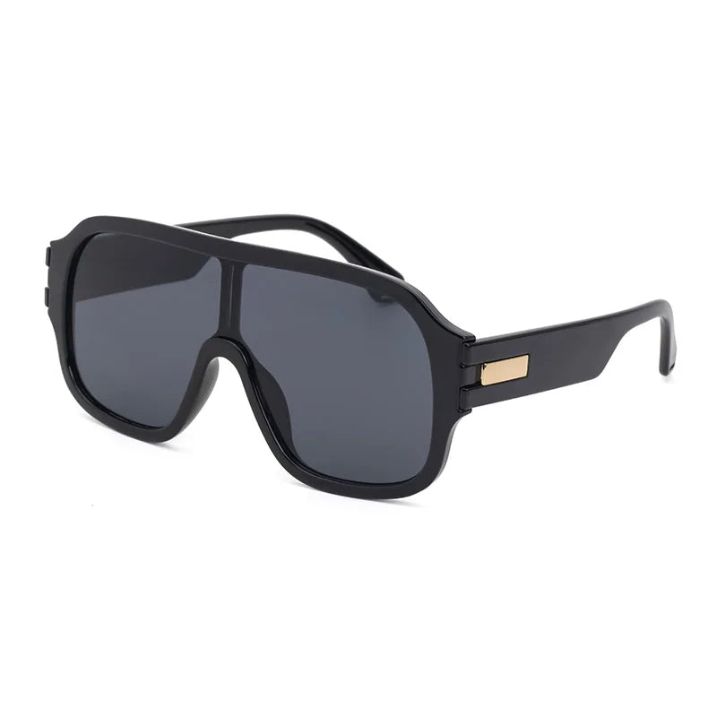 black frame, black lens sunglasses