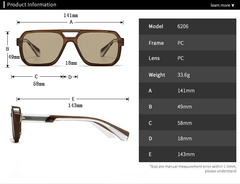 Details of Vintage Luxury Square Men Sunglass