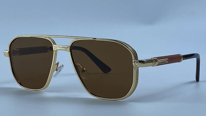 Vintage Metal Double Bridge Sunglasses