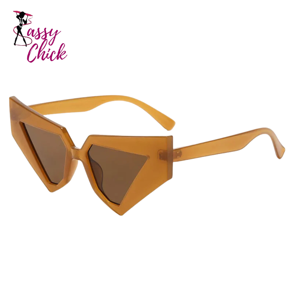 Vintage Oversized Cat Eye Women Sunglasses Sassy Chick Logo