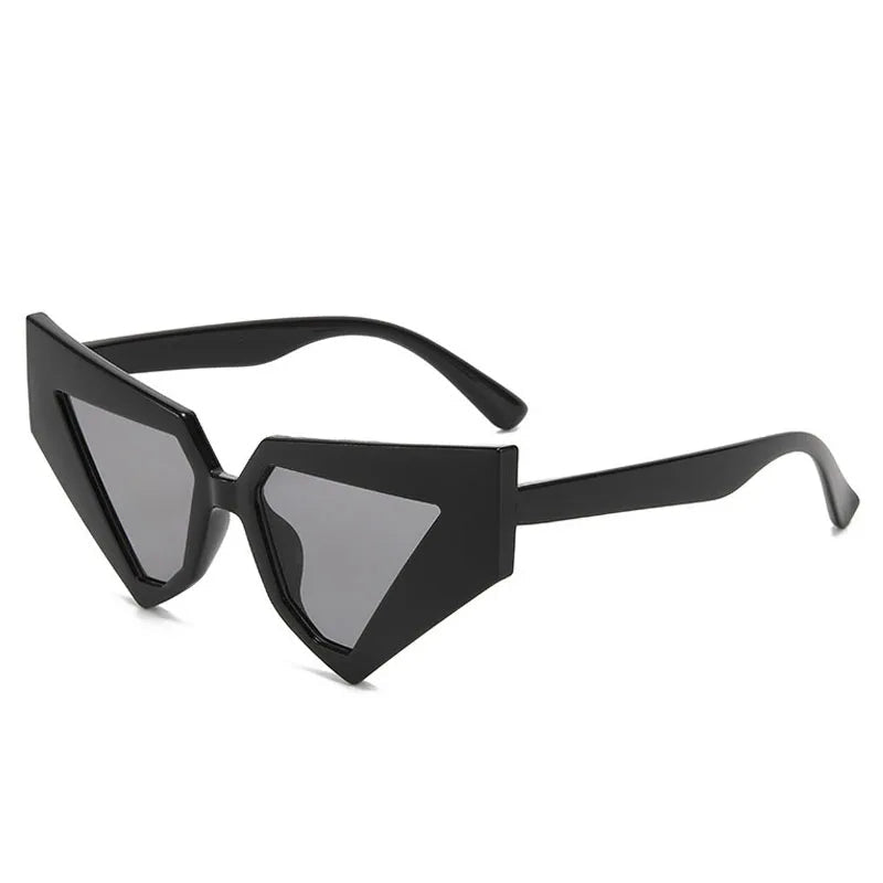 black Vintage Oversized Cat Eye Women Sunglasses