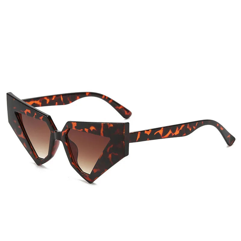 leopard Vintage Oversized Cat Eye Women Sunglasses
