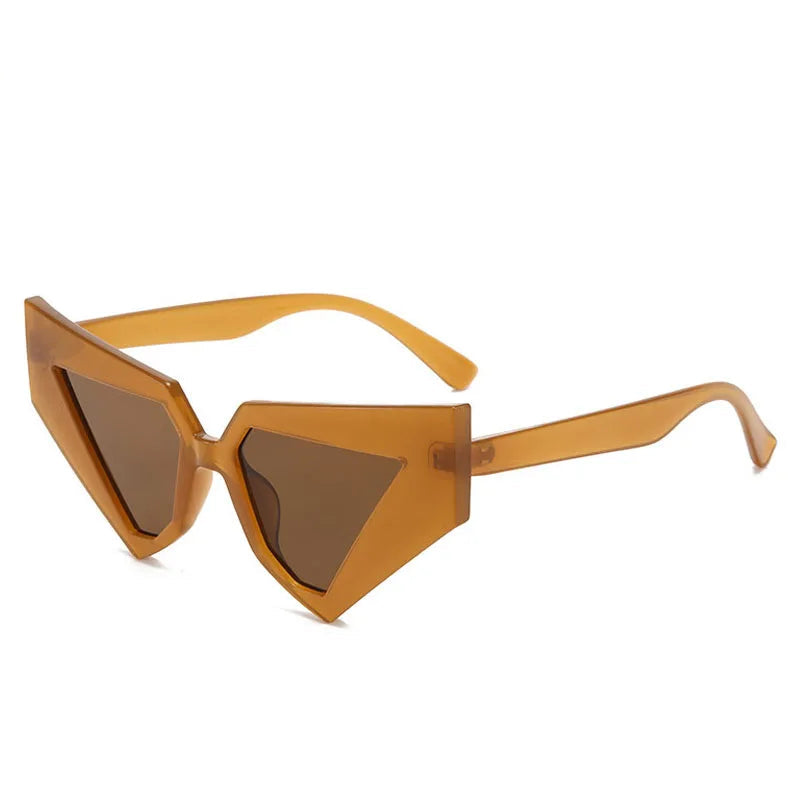 transparent gold Vintage Oversized Cat Eye Women Sunglasses