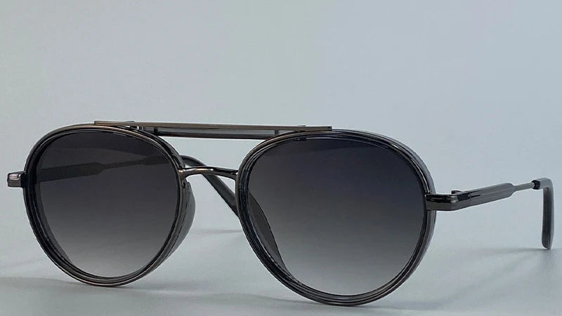 Vintage Oversized Double Beam Oval Sunglasses