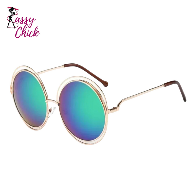 Vintage Round Big Mirror Sunglasses 
Sassy Chick Logo