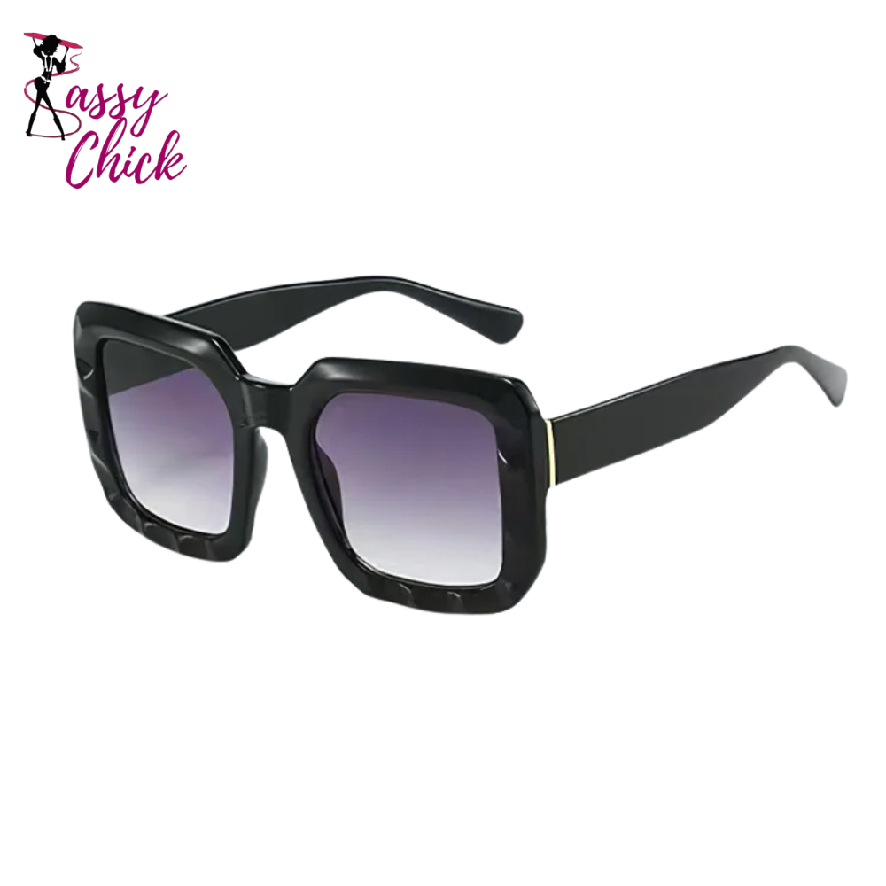 Vintage Square Gradient Glasses Sassy Chick Logo