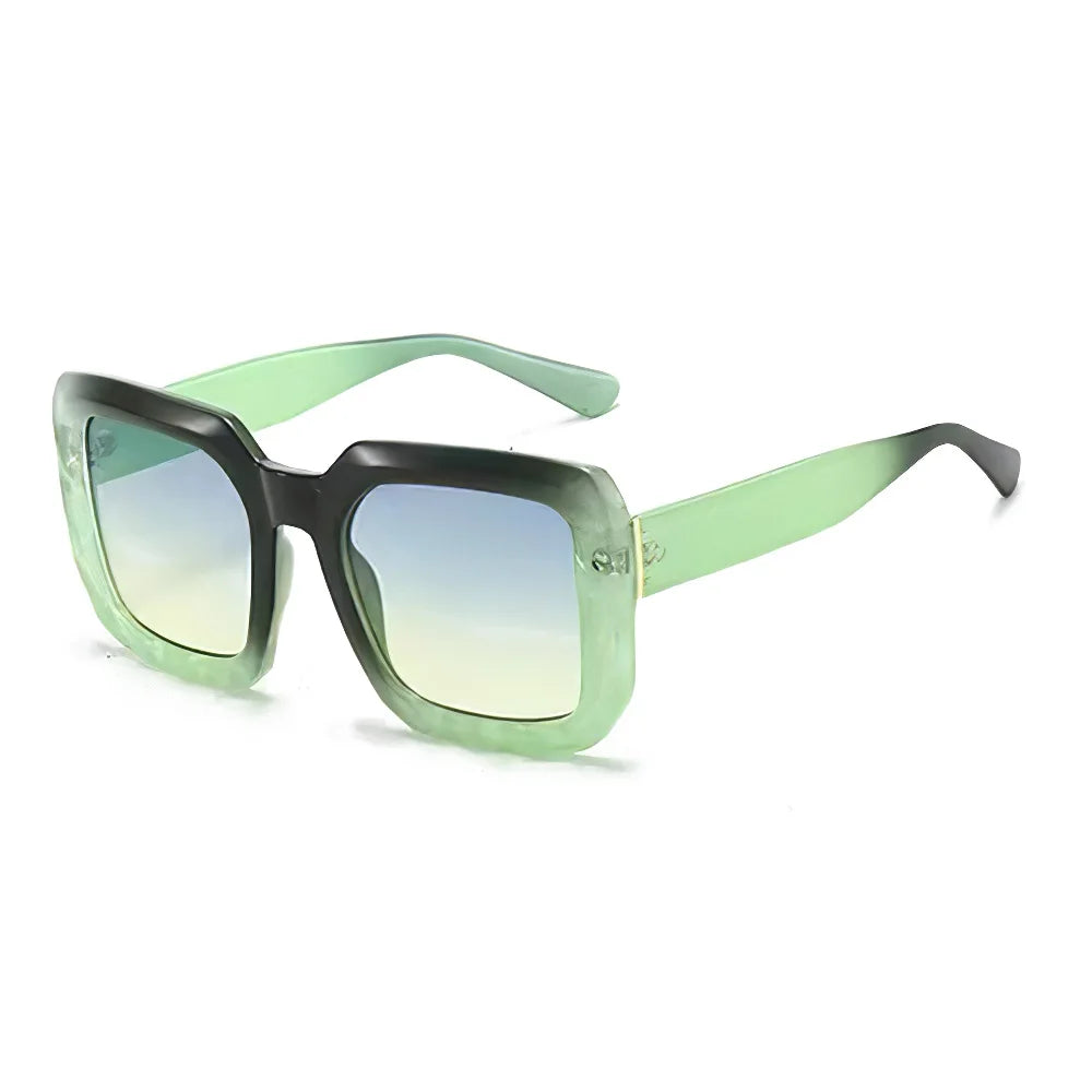 Green black Vintage Square Gradient Glasses