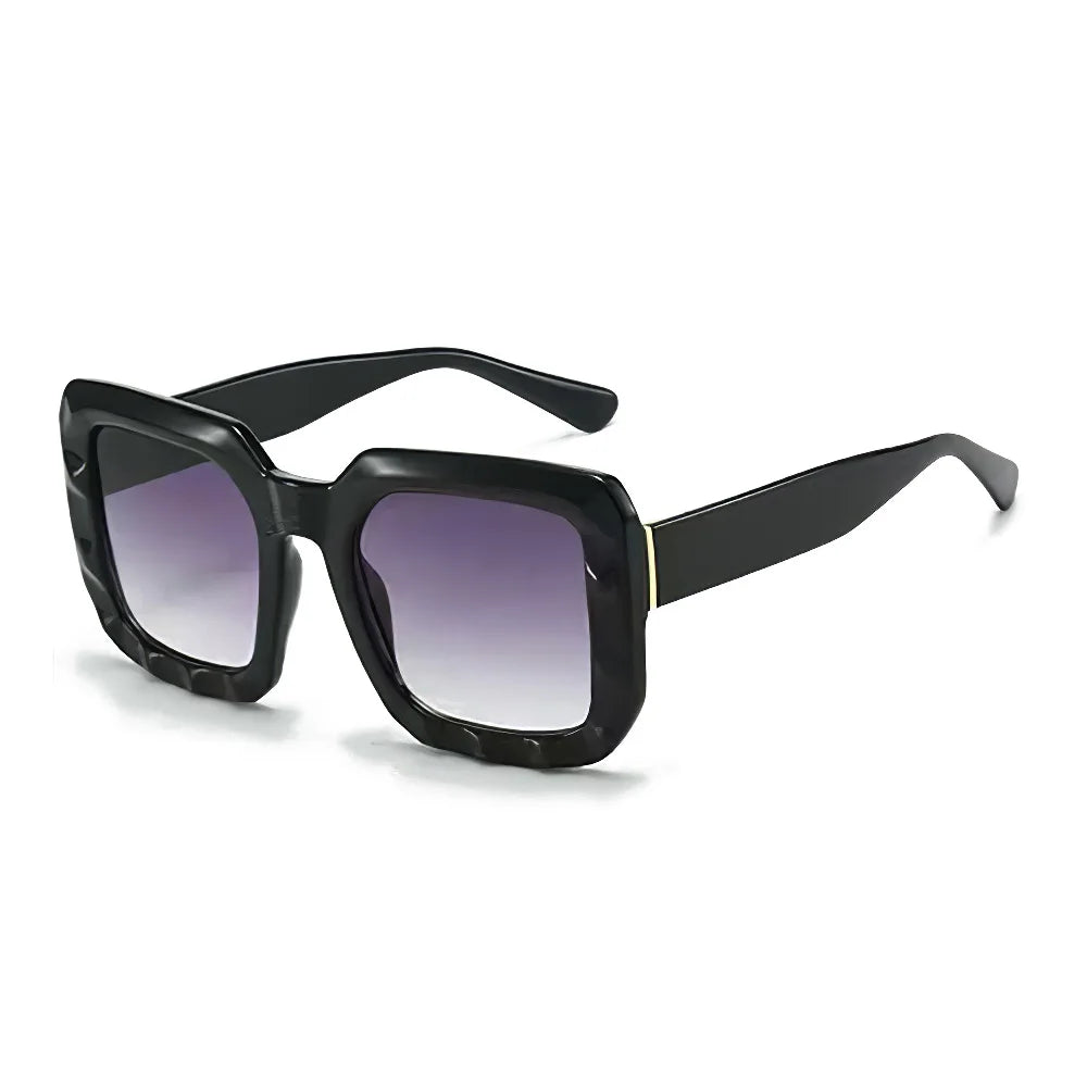 black Vintage Square Gradient Glasses