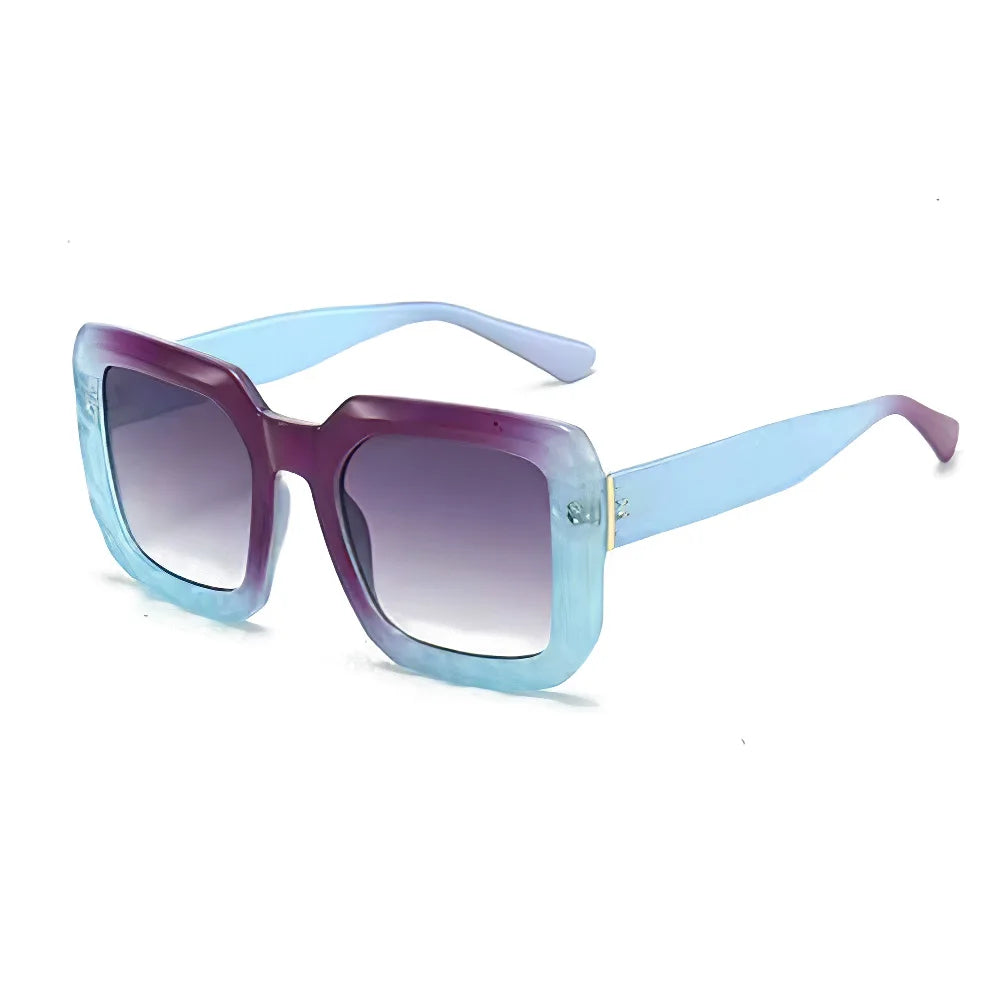 blue purple Vintage Square Gradient Glasses