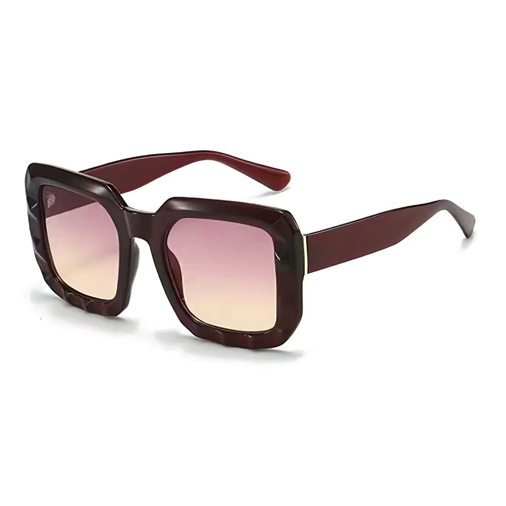 dark brown Vintage Square Gradient Glasses