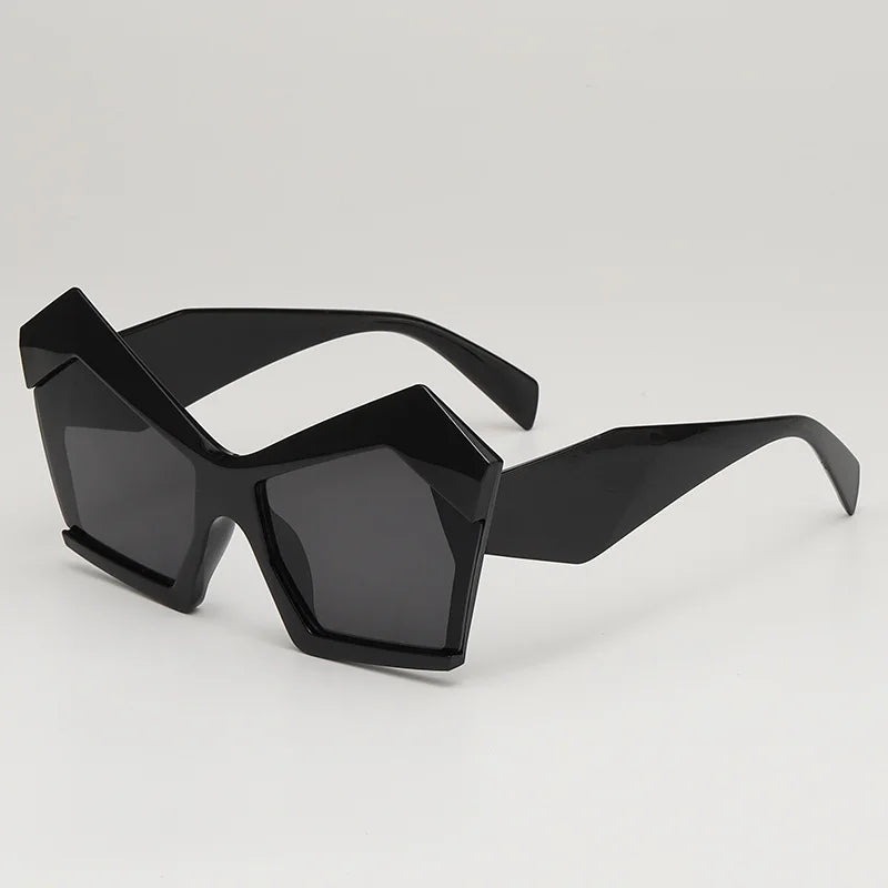 Black Vintage Square Special Shaped Sunglasses