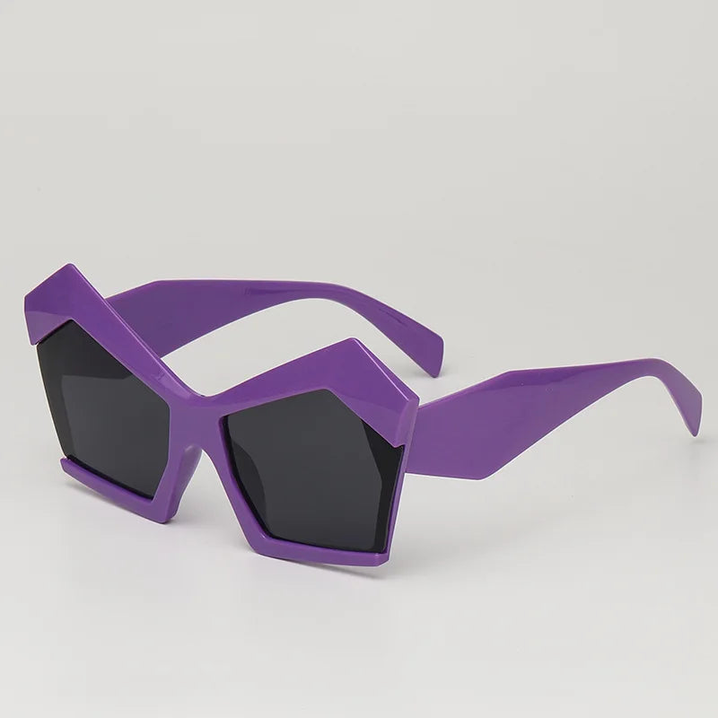 Purple Vintage Square Special Shaped Sunglasses