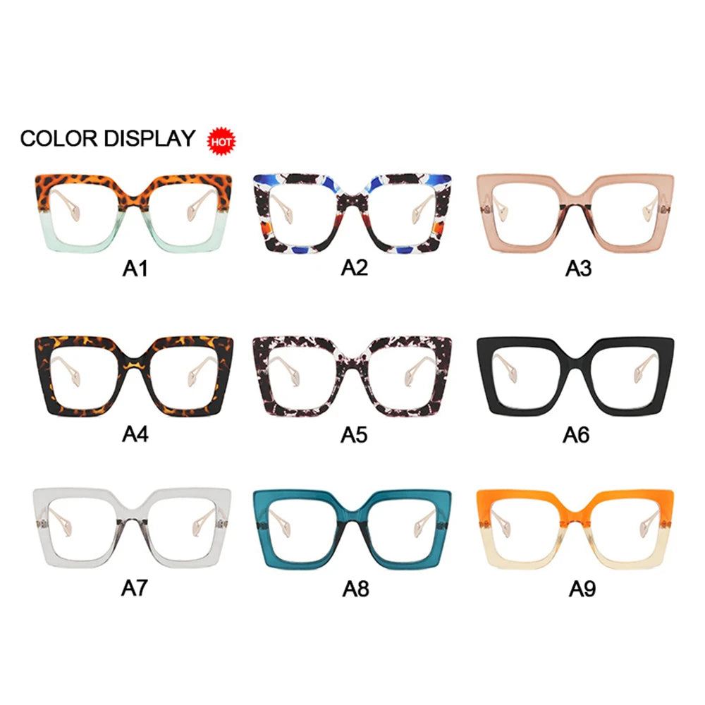 Collection of Vintage Transparent Square Glasses Frame Anti Blue Eyeglass
