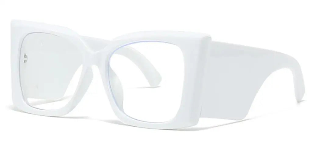 White Vintage Trend Big Frame Anti Blue Light Blocking Glasses
