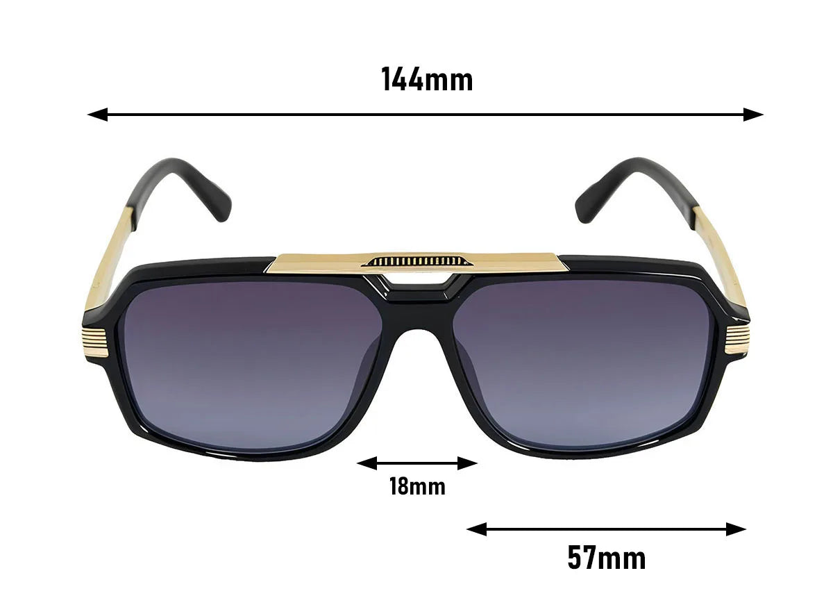 Size of Vintage UV400 Protection Square Men Sunglasses