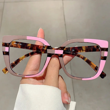 leopard pink Vision Square Anti Blue Light Eyewear