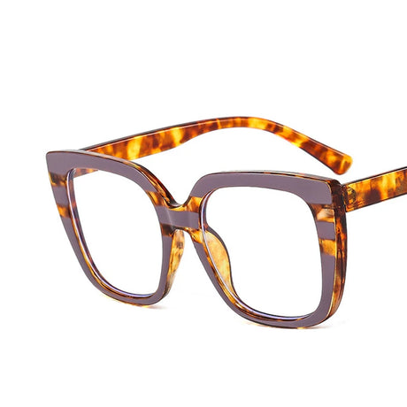 leopard grey Vision Square Anti Blue Light Eyewear