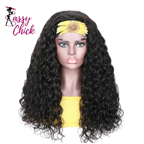 Water Wave Headband 100% Human Hair Wig Sassy Chick Logo