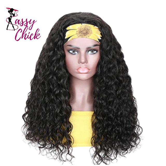 Water Wave Headband 100% Human Hair Wig Sassy Chick Logo