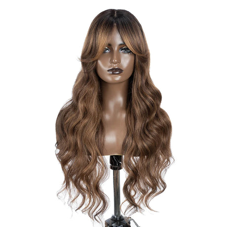 Water Wave Synthetic Lace Front Wig  28 Inch brown