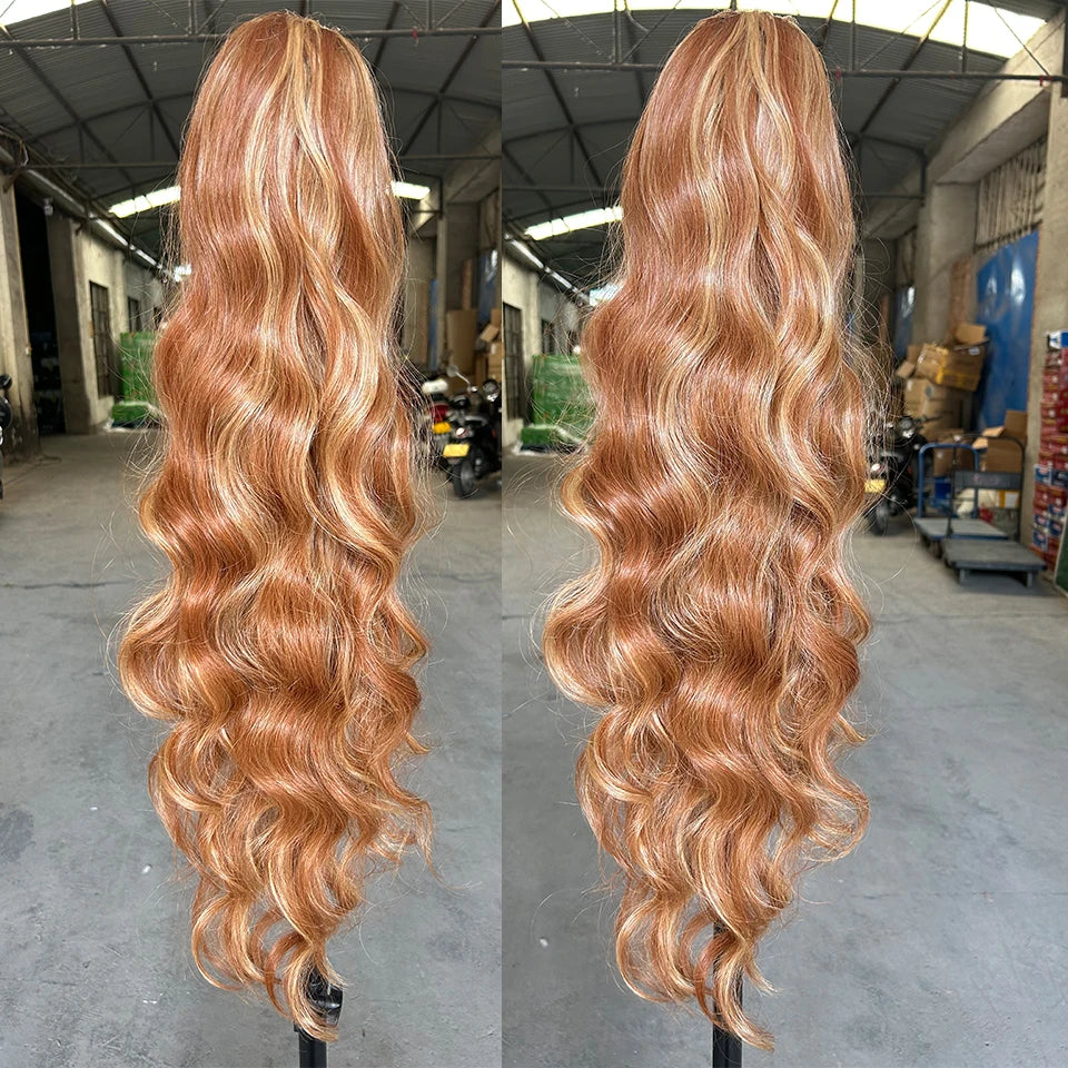 Orange Wavy 28Inches Clip in Synthetic Hair Extension