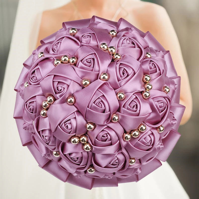 Pink Wedding Decoration Bridal Holding Flowers Bouquet