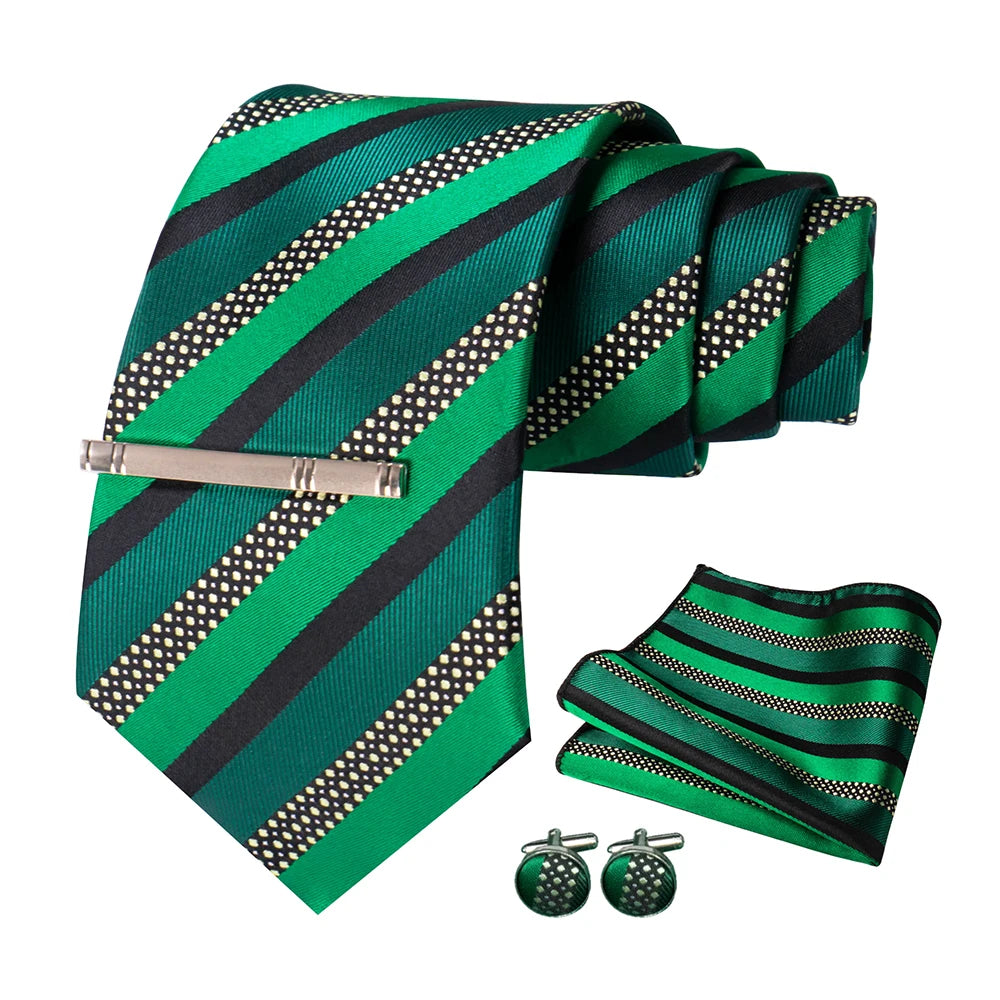 Green Stripe Necktie Set