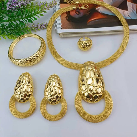 Women Gold Plated Jewelry Set