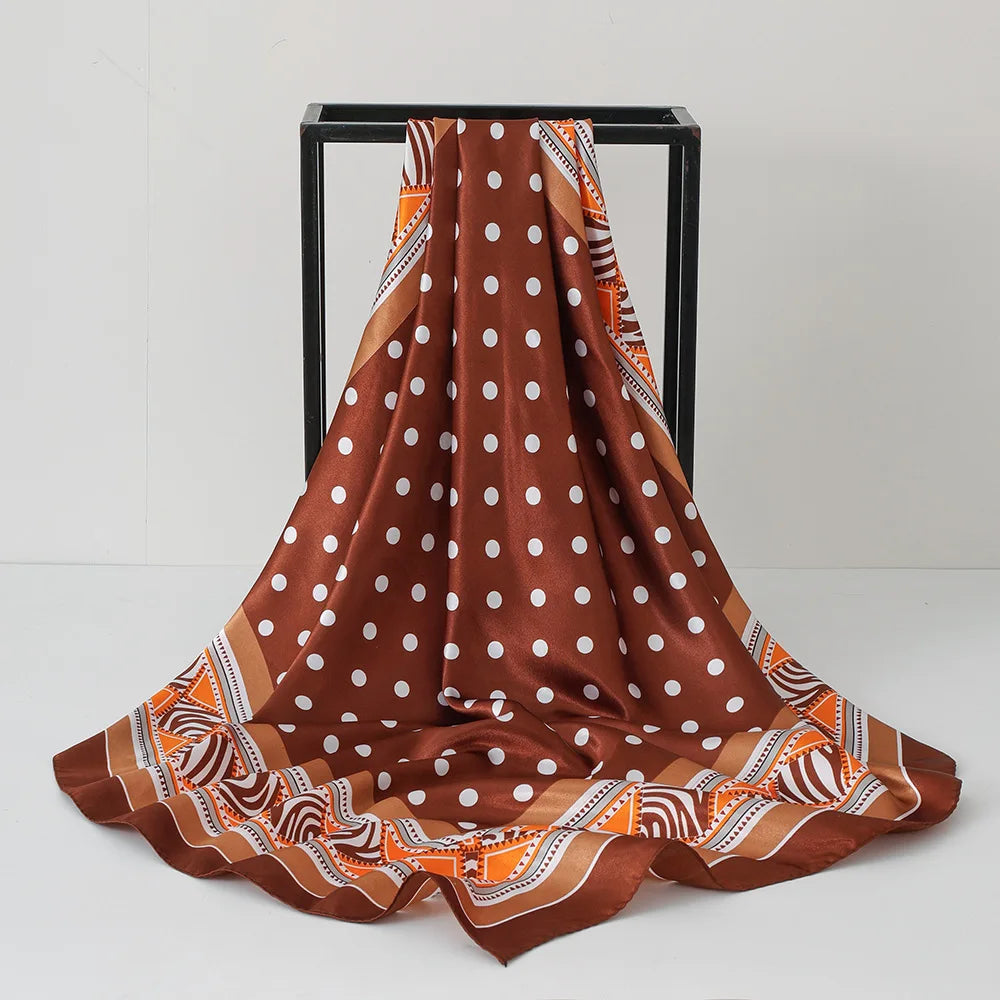 Red Women Silk dot design Scarf