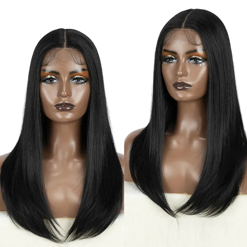 Black Women Straight Bob Easy Wear Synthetic Lace Front Wigs