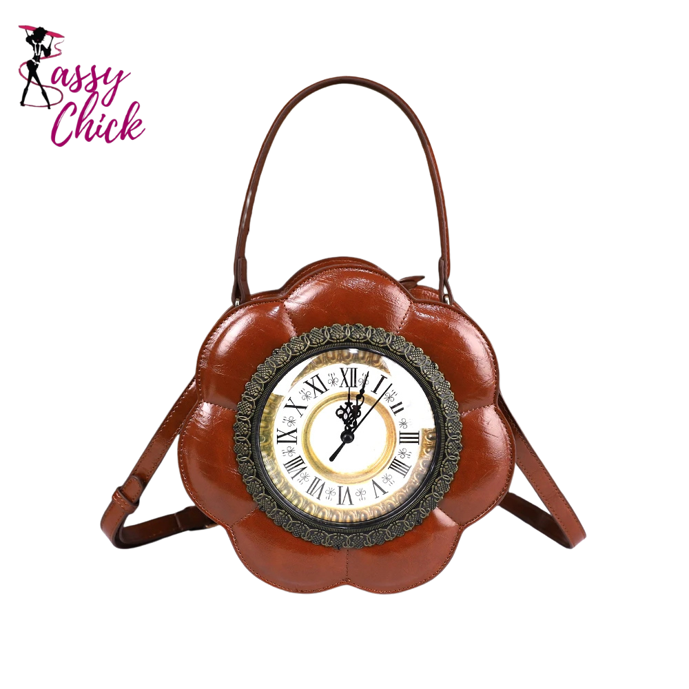 Women's Single-Shoulder Retro Floral Crossbody Bag Sassy Chick Logo