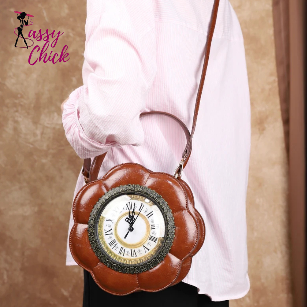 Women's Single-Shoulder Retro Floral Crossbody Bag Sassy Chick Logo