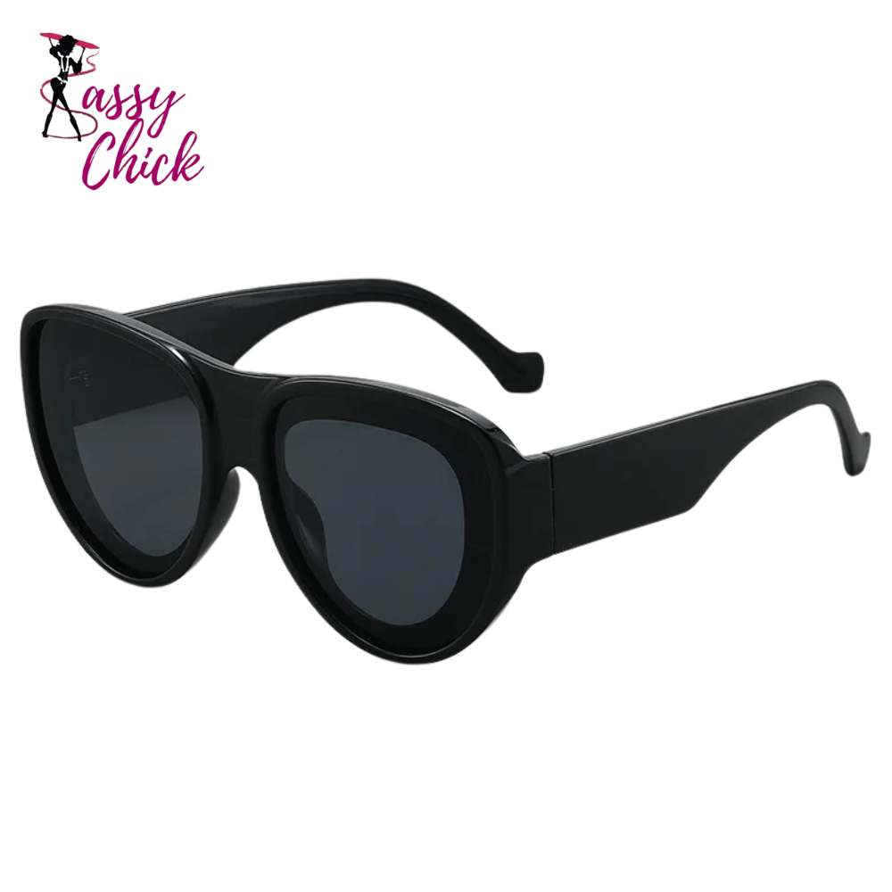 Women's Thick Oversized Cat Eye Sunglasses Sassy Chick Logo