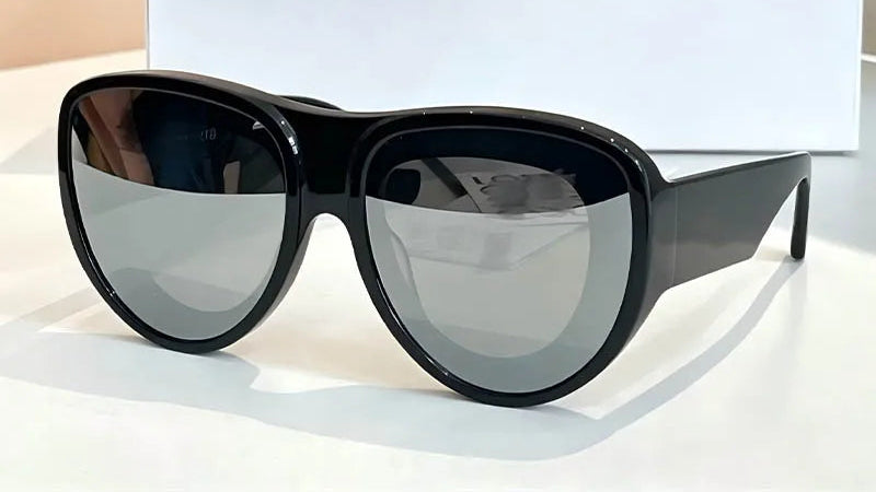 Black Women's Thick Oversized Cat Eye Sunglasses
