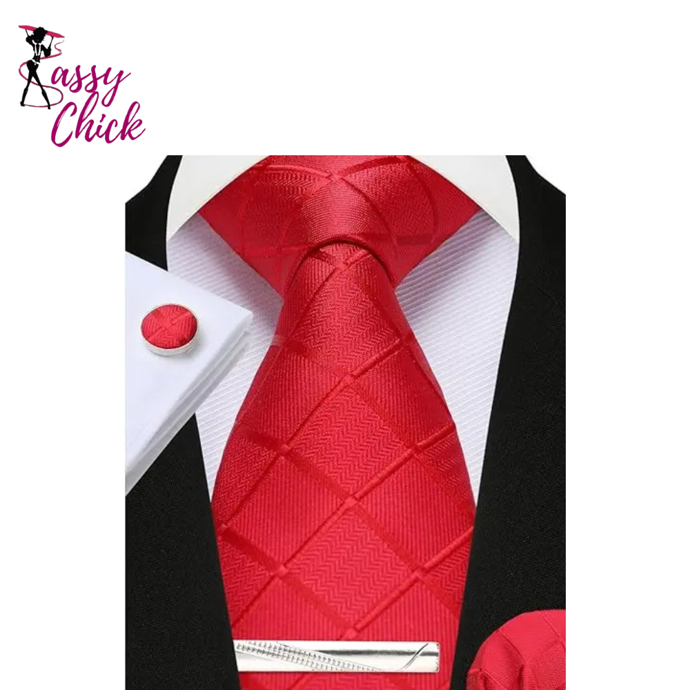 Woven Classic 100% Silk Pocket Square Plaid & Checks Tie Sassy Chick Logo