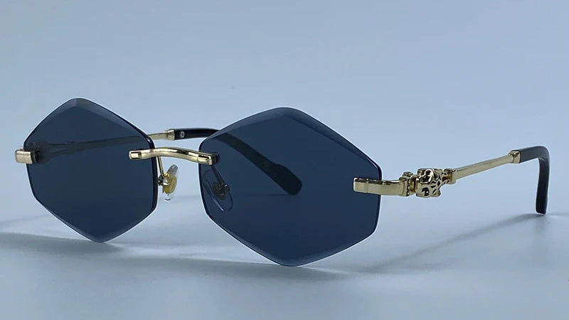 Y2K Punk Rimless Hexagon Sunglasses