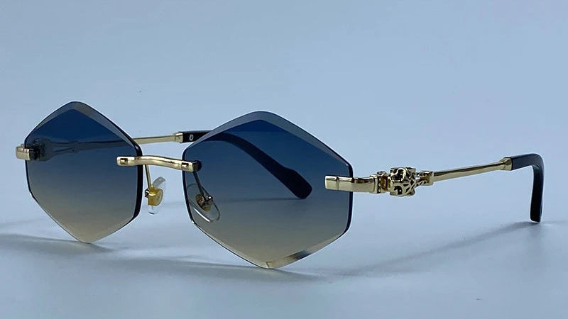 Y2K Punk Rimless Hexagon Sunglasses